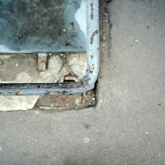 Old rusty background, texture,   staircase steps concrete industrial multi-colored photo. movement is life.Speed ​​motion blur background