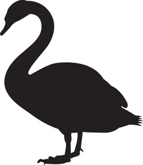 The silhouette of swan vector art