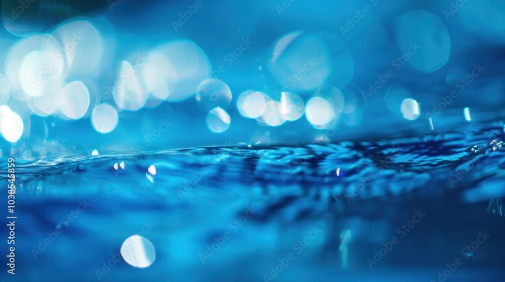 Poster abstract water with bokeh effect