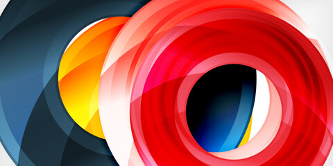 Obraz premium Bright colorful circles with light effects. Abstract background