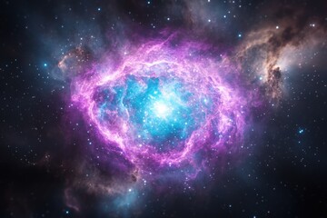 Obraz premium Vibrant cosmic nebula in deep space