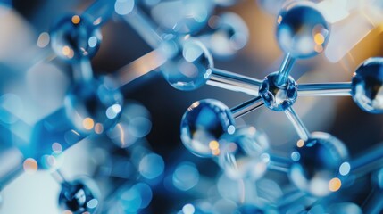 Abstract Blue Molecular Structure