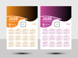 " 2025 Wall Calendar Design Template "
