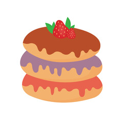 Vector colorful overlaid donut cake.