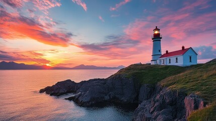 Lighthouse at Sunset