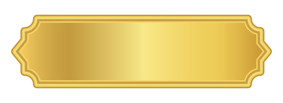 gold label banner, luxury golden frame, gold name plate