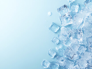 Crystal clear ice cubes illustration background