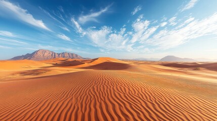 Naklejka premium Desert Landscape with Mountains and Blue Sky