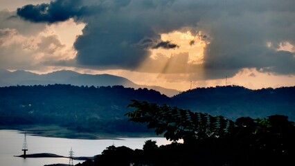 sunset in the mountains