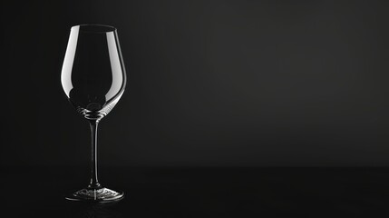 Empty Wine Glass on a Black Background