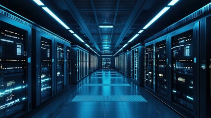 Fototapeta premium Automated disaster recovery processes running on advanced software.