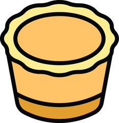 This vector illustration features an appetizing egg tart, perfect for projects related to baking, desserts, and culinary delights