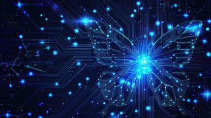 Digital Butterfly on Circuit Board