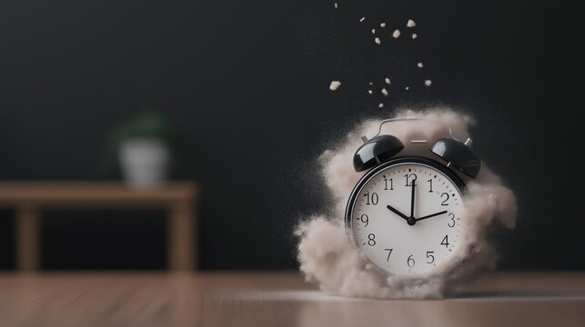 Countdown clock exploding in dust for e-commerce marketing design