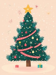 Obraz premium Christmas Tree with Decorations and Gifts 
