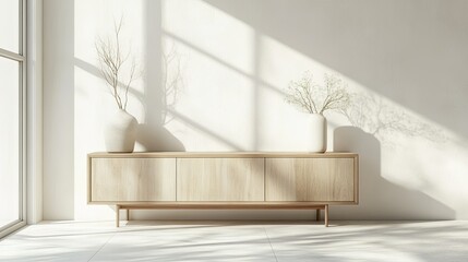 Minimalistic furniture in bright indoor setting