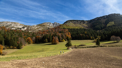 Randonnée pédestre dans le Vercors au dessus de Villard De Lans et de la station de la côte 2000