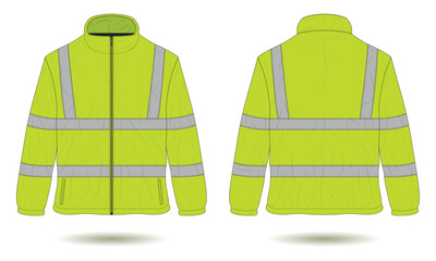 Hi vis workwear jacket mockup front and back view