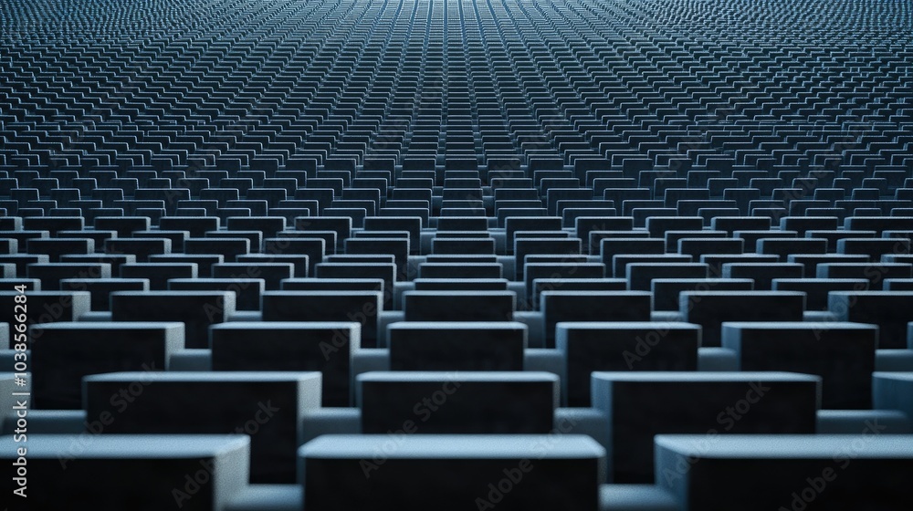 Poster abstract pattern of geometric shapes in rows