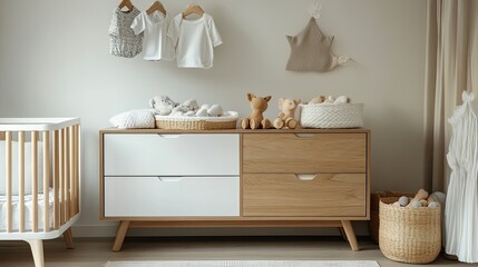 Cozy and Modern Nursery Furniture Arrangement