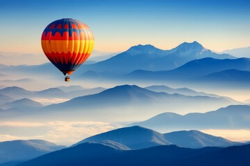 Soaring High Above the Majestic Mountain Landscape
