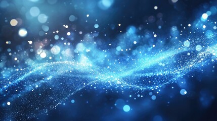 Fototapeta premium Abstract background featuring light trails and sparkling particles, evoking energy and a futuristic sense of motion.