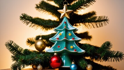 Bright and nostalgic, this vintage ceramic Christmas tree brings a festive touch to any space. Handcrafted details and colorful lights evoke warm holiday memories.