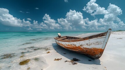 Boat on a Tropical Beach