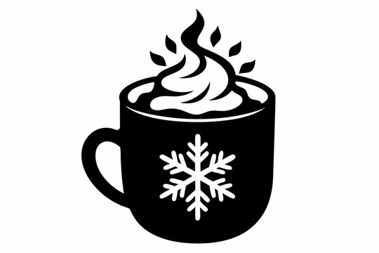 recommend clip art: Hot Cocoa Mug silhouette vector, snowflake icon