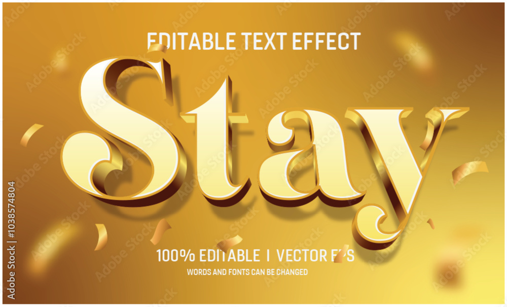 Poster editable stay vector text effect with modern style design