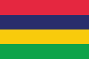 Flag of Mauritius. An illustration of the Mauritius flag. A rectangular flag. Standard size flag icon.