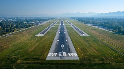 Airplane Landing on Runway