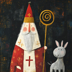 Saint Nicolas avec &acirc;ne, 6 d&eacute;cembre