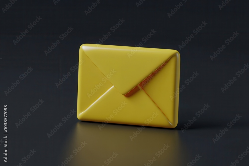 Poster 3d representation of an email envelope symbol - visual rendering