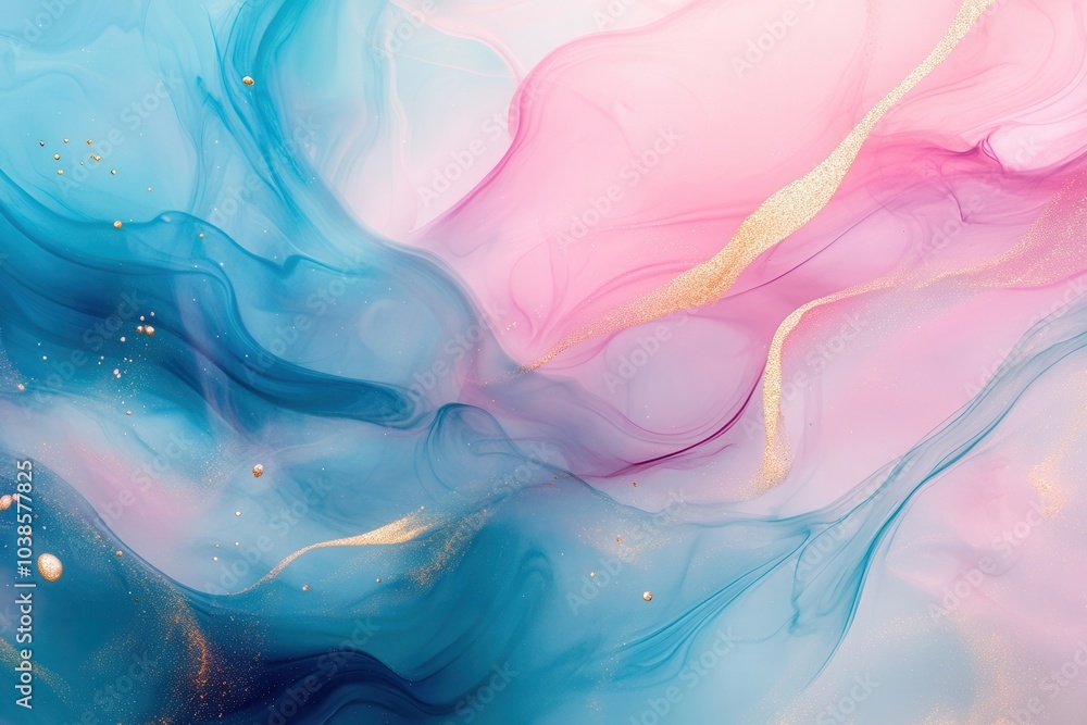 Aufkleber sophisticated flowing artwork in ink fluid aesthetic. delicate and airy backdrop composition. mixtur