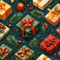 Christmas seamless pattern vector illustration
