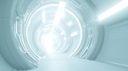 Fototapeta premium Futuristic Spaceship Observation Pod with Panoramic Galaxy Views and Ambient Lighting for Relaxation, Ultra-Detailed Sci-Fi Ray Tracing Illustration
