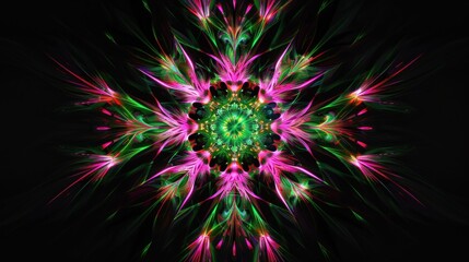 Abstract Floral Mandala with Vivid Hues