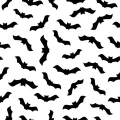 Halloween Light Seamless Pattern With Bats