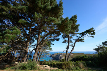 Famous Lighthouse at Pointe de Millier, Cap Sizoun, Brittany, France