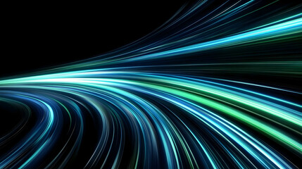 Light Streaks in Blue and Green Abstract Background