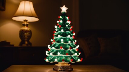 Celebrate the season in retro style with a charming vintage ceramic Christmas tree. Its vibrant lights and handcrafted details make it an eye-catching addition to holiday decor collections.