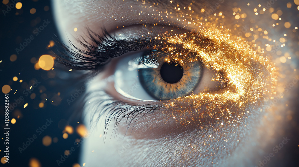 Poster an image of a pair of eyes gazing deeply into the vortex of time, symbolizing the connection between