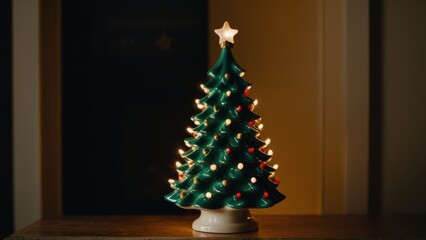 Add classic holiday elegance with this vintage ceramic Christmas tree. The hand-painted details and glowing lights make it a perfect piece for creating a cozy Christmas atmosphere.