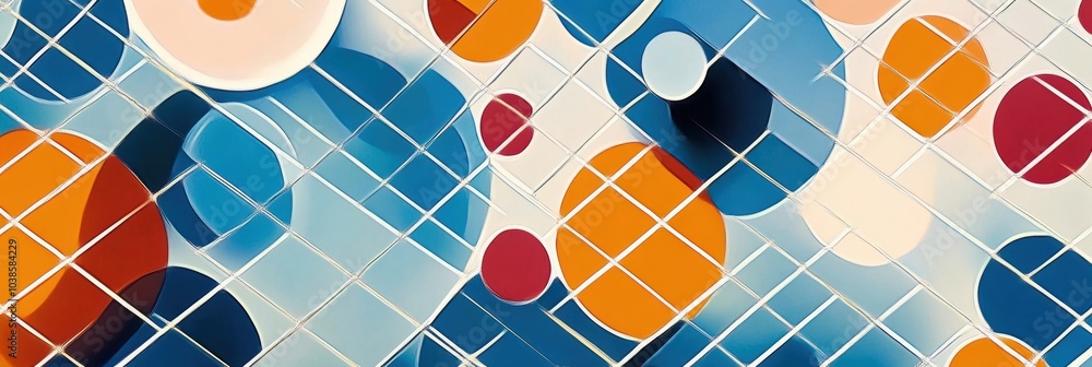 Aufkleber a captivating pattern displays large and small circles arranged along a diagonal grid, showcasing vi