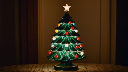 Celebrate the season in retro style with a charming vintage ceramic Christmas tree. Its vibrant lights and handcrafted details make it an eye-catching addition to holiday decor collections.