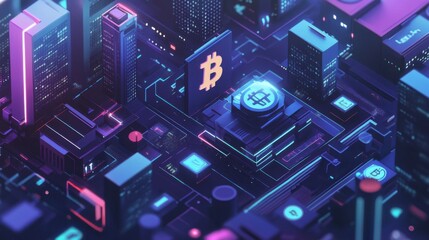 Fototapeta premium Blockchain innovation: Visual of blockchain technology reshaping the financial landscape