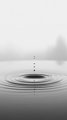 Gentle water ripple from a falling droplet creating a serene design