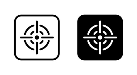 Obraz premium Target icon on black square. Aim sign symbol