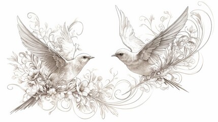 Fototapeta premium Animal sketch drawing, coloring book for adults